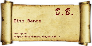 Ditz Bence névjegykártya